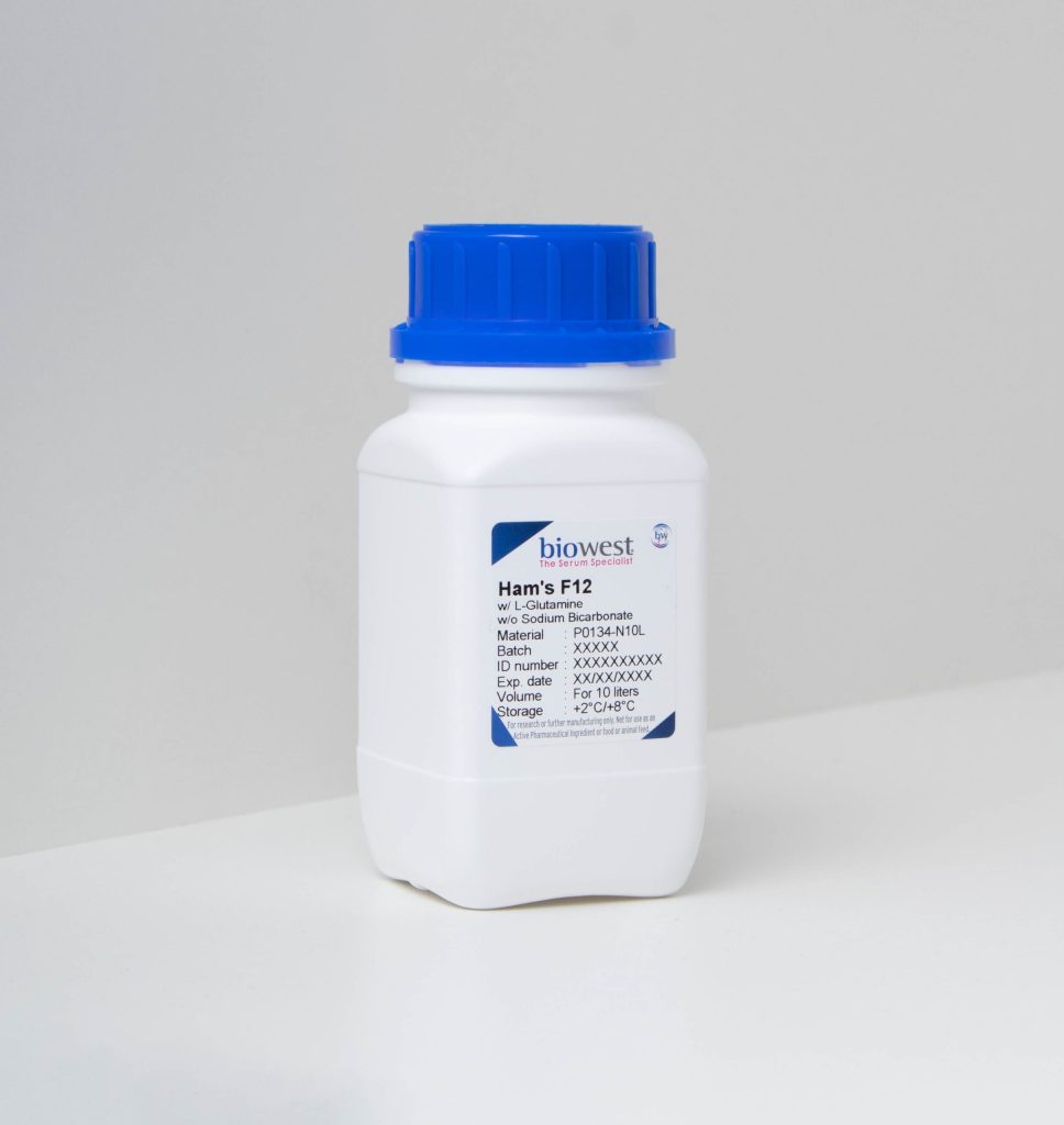 Medio Ham’s F12 con L-Glutamina, sin bicarbonato de sodio (BIO-P0134-N1L)