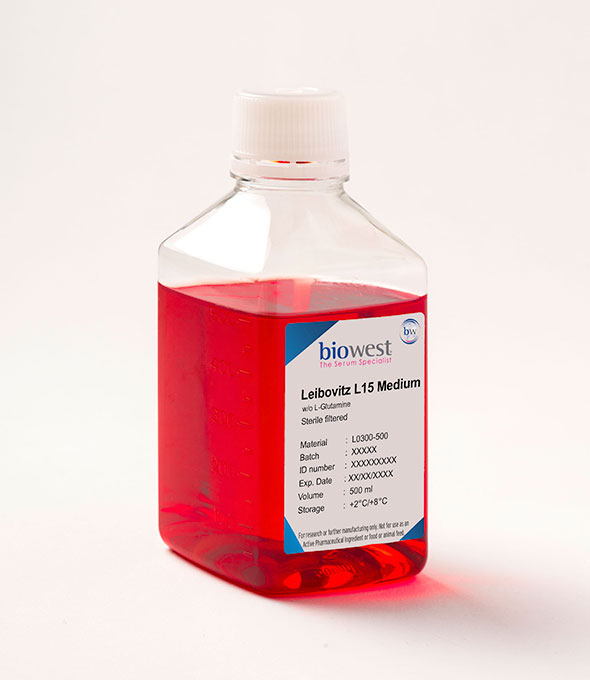 Medio Leibovitz  L15 sin L-Glutamina y con rojo de fenol